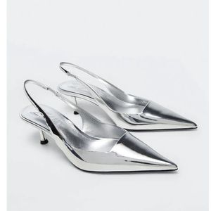 Metallic Mango heels